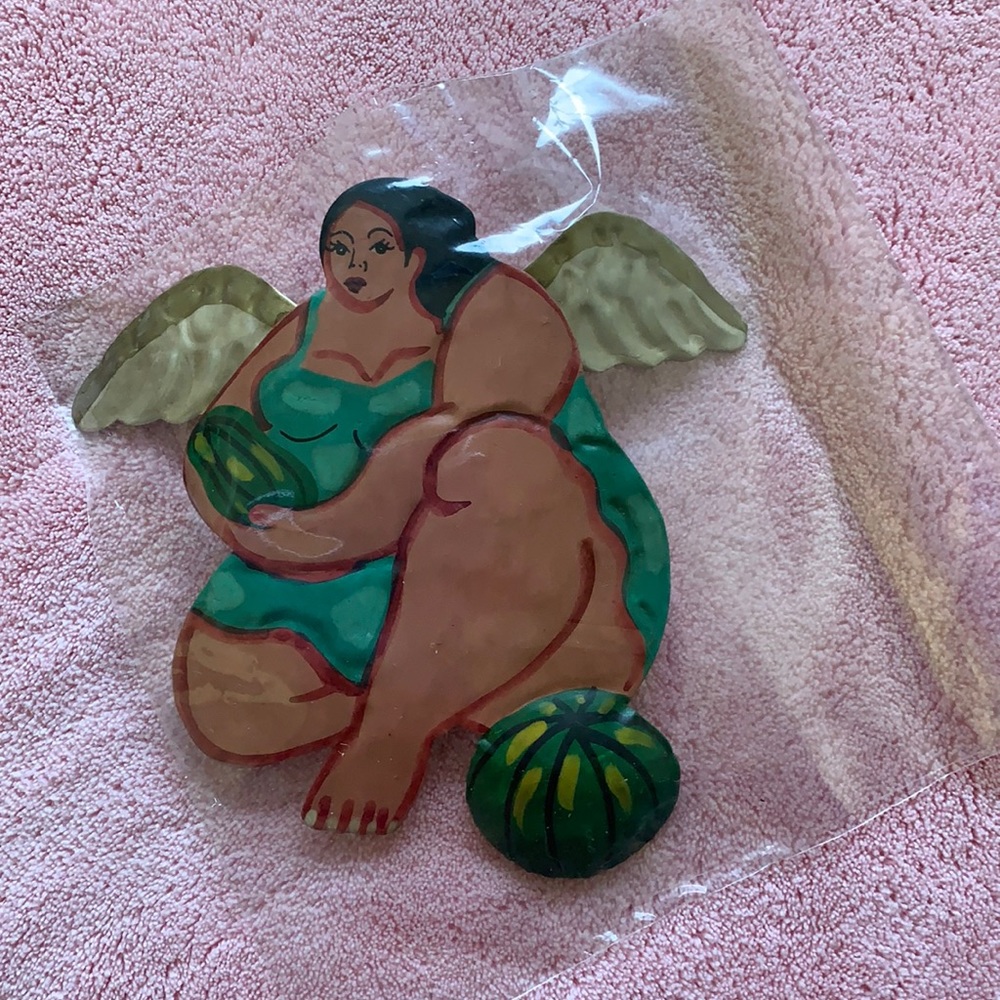 Watermelon angel lady ornament